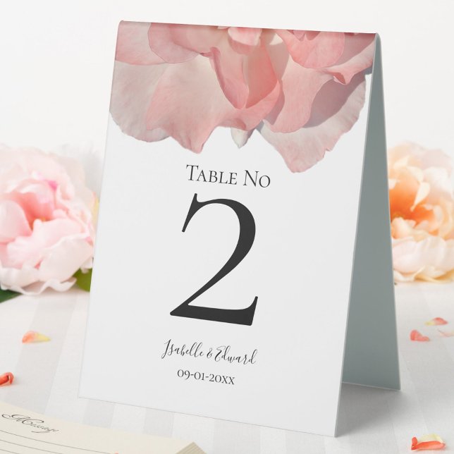 Plaque De Table Elégante aquarelle Coral rose Rose Rose Mariage fl (Créateur téléchargé)