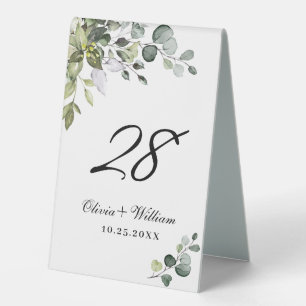 Plaque De Table Elégante aquarelle Eucalyptus Table de verdure Ten