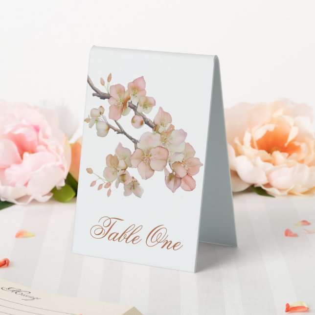 Plaque De Table Elégante aquarelle orangée fleurie (In SItu (Mariage))