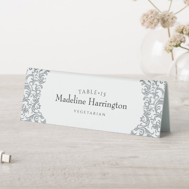 Plaque De Table Elégante carte Mariage argent (En SItu (Tableau))