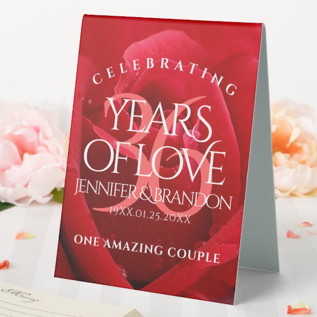 Plaque De Table Élégante célébration du 36e anniversaire du Mariag (In SItu (Mariage))