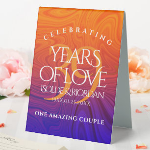 Plaque De Table Élégante célébration du 39e anniversaire du Mariag