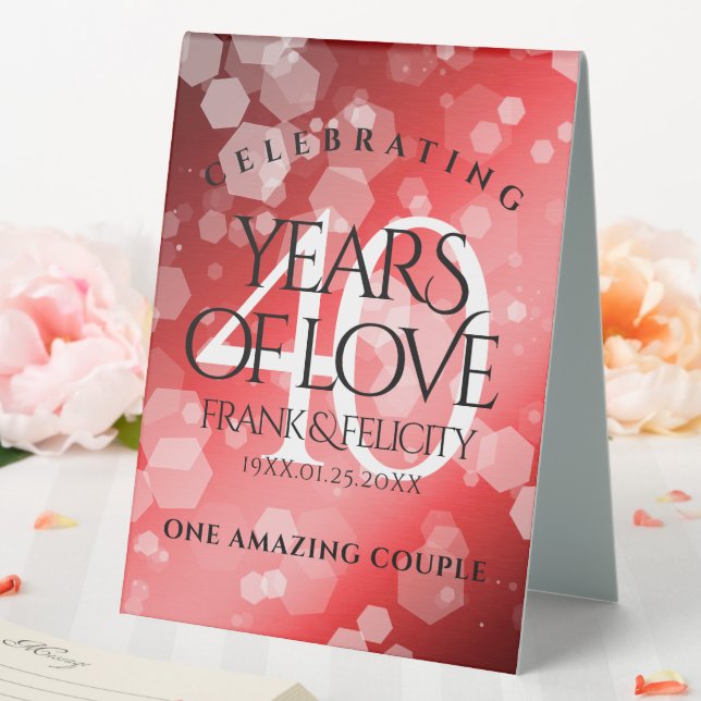 Plaque De Table Élégante célébration du 40e anniversaire du Mariag (In SItu (Mariage))