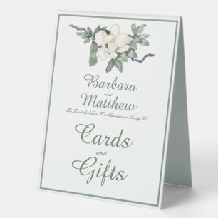 Plaque De Table Elégante Réception En Fleur De Magnolia Blanche