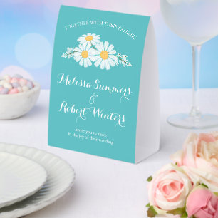 Plaque De Table Élégantes Fleurs Blanches Marguerites Mariage Sarc
