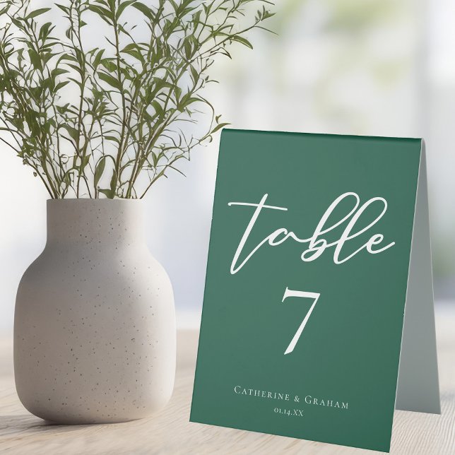 Plaque De Table Emerald Green Forest Mariage Numéro de tableau (Créateur téléchargé)