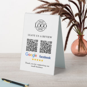 Plaque De Table Enseigne commerciale avec code QR pour les avis Go