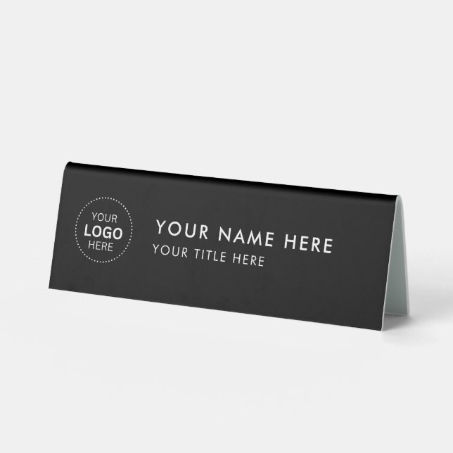 Plaque De Table Enseigne de bureau professionnelle avec logo (Recto)
