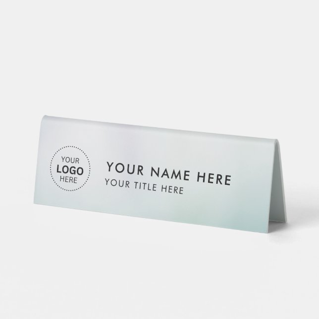 Plaque De Table Enseigne de bureau professionnelle avec logo (Verso)