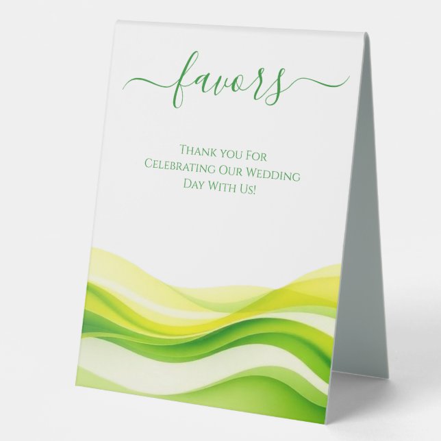 Plaque De Table Enseigne de Remerciements de Mariage - Citron Vert (Recto)