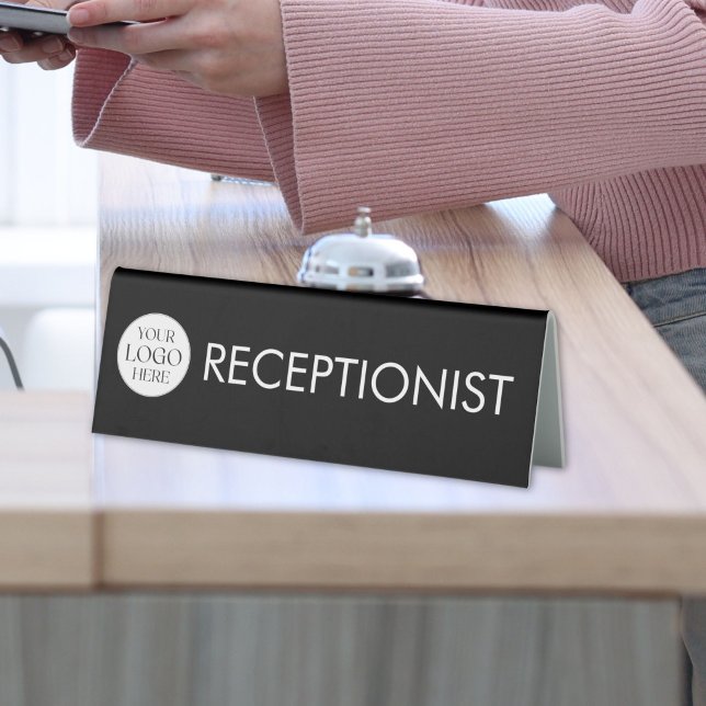 Plaque De Table Enseigne de table de bureau de réception avec logo (Créateur téléchargé)