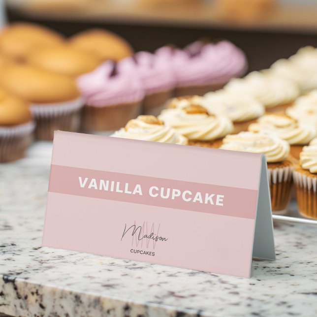 Plaque De Table Enseigne de table pour logo de boulangerie profess (Bakery Monogram Logo Business Product Table Tent Sign)