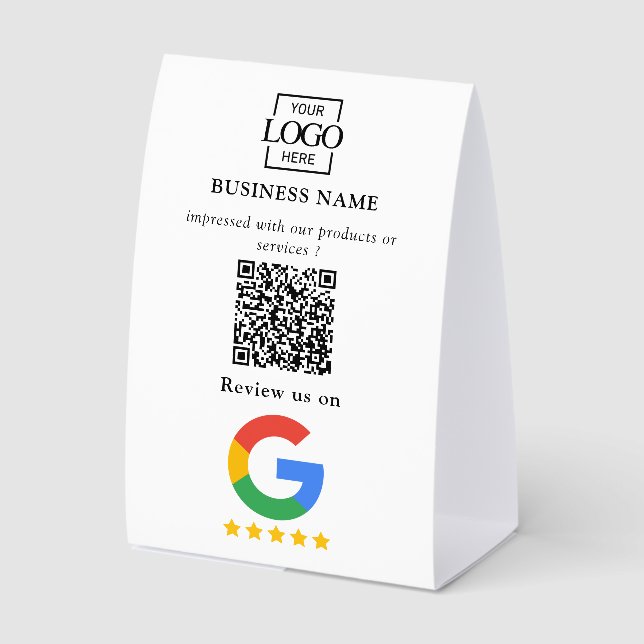 Plaque De Table Enseigne de table QR Code pour les avis Google pou (Recto)