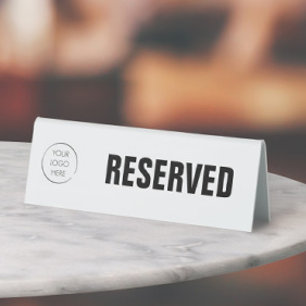 Plaque De Table Enseigne personnalisée réservée avec logo d'entrep