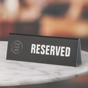 Plaque De Table Enseigne personnalisée réservée avec logo d'entrep