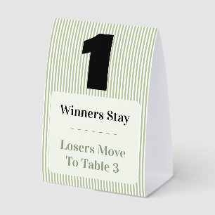Plaque De Table Ensemble de 1 carte pour table de Bunco Simple Mod