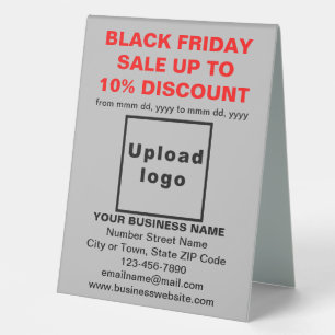 Plaque De Table Entreprise Noir Vendredi Vente sur table grise