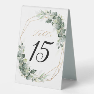 Plaque De Table Eucalyptus Green Rustique Mariage géométrique Tabl