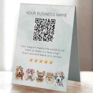 Plaque De Table Examen du code QR de toilettage pour chiens YELP V