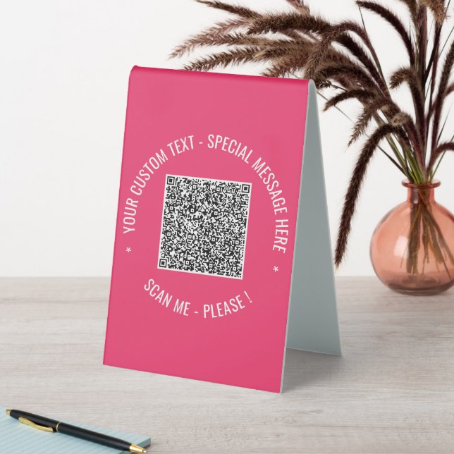 Plaque De Table Exemple de tente de table personnalisée avec QR co (En SItu (Tableau))