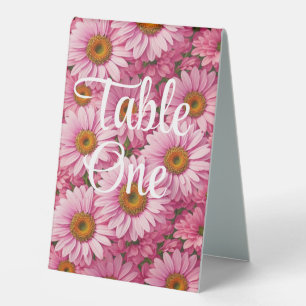 Plaque De Table Faisceaux rose rose printanière rose pâle margueri