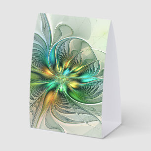 Plaque De Table Fantaisie Abstraite Moderne Fleur Fractale Colorée