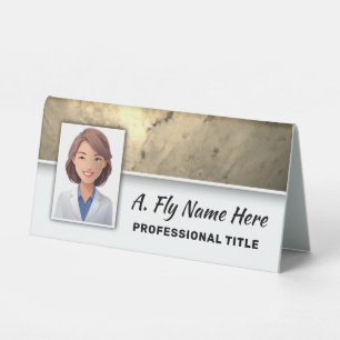 Plaque De Table Faux Gold Stone Professional Nom photo Logo