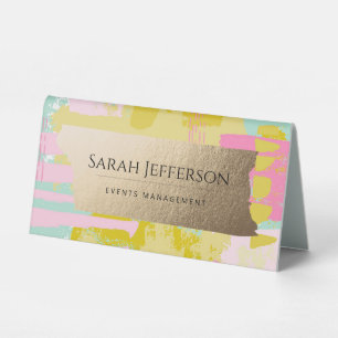 Plaque De Table Faux professionnel Gold Neo Mint Abstrait Moderne