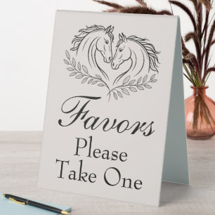 Plaque De Table Faveur de mariage rustique de cheval occidental