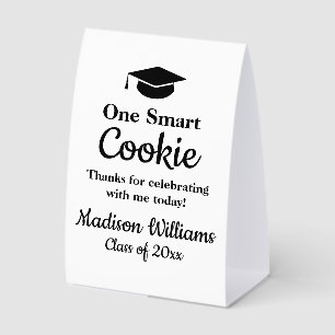 Plaque De Table Faveur de remise de diplômes One Smart Cookie noir