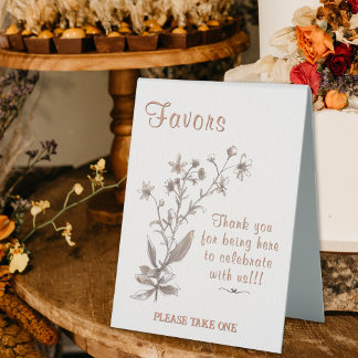 Plaque De Table Faveurs de mariage Rustique Boho Fleurs sauvages C