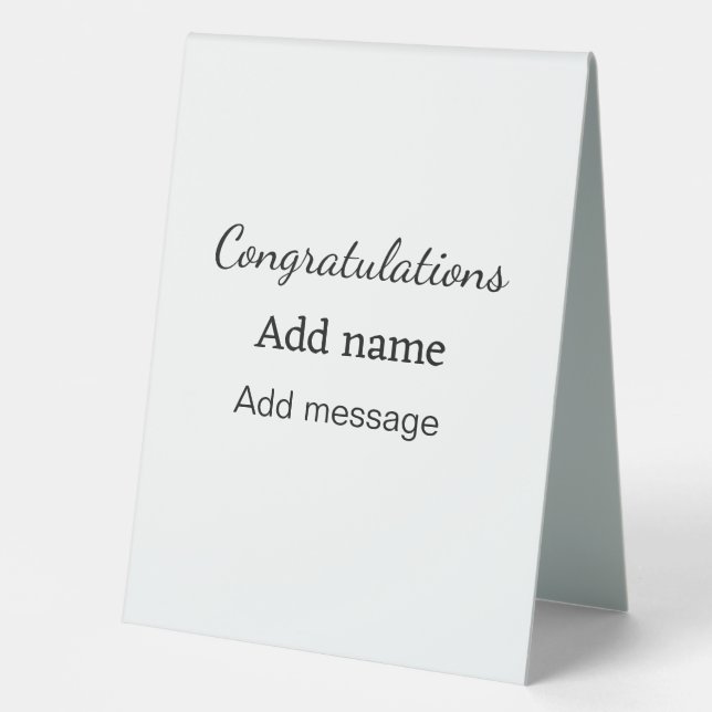 Plaque De Table Félicitations ajouter un message de nom simple dip (Recto)