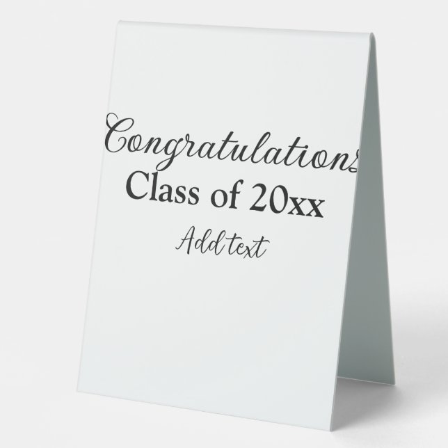 Plaque De Table Félicitations de graduation simples clas d'ajout m (Recto)