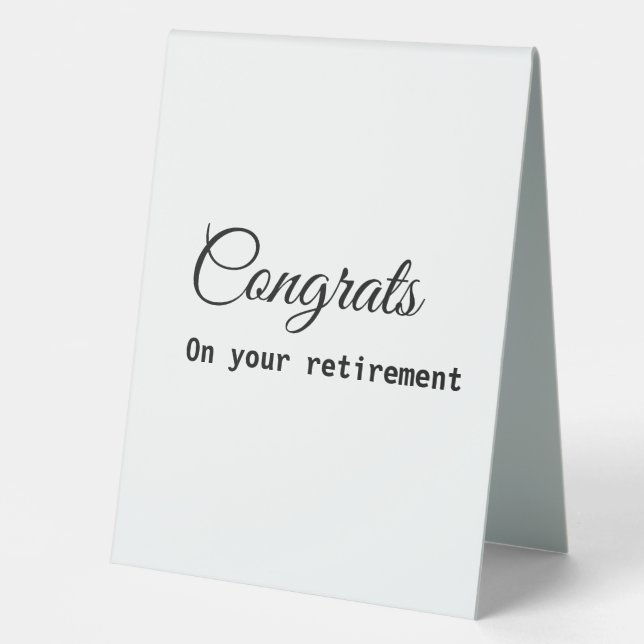 Plaque De Table Félicitations simples minimales retraite ajouter n (Recto)