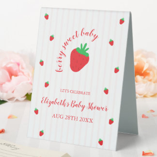 Plaque De Table Fête bébé très sucrée aux fraises