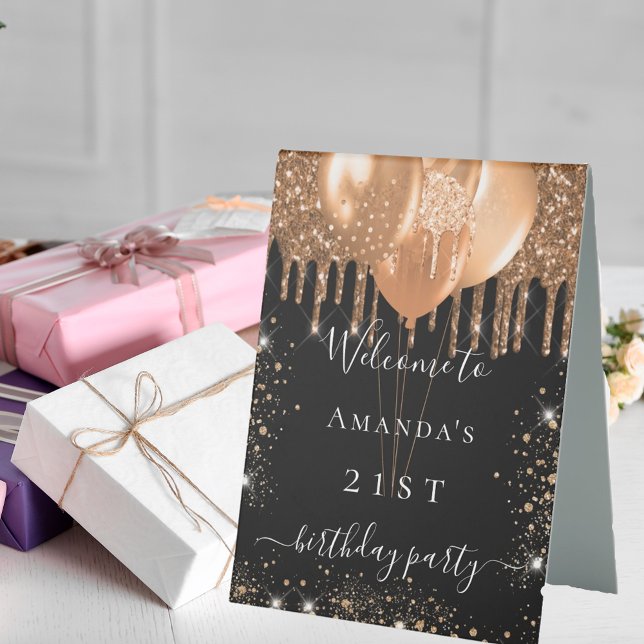 Plaque De Table fête d'anniversaire bienvenue parties scintillant  (Créateur téléchargé)