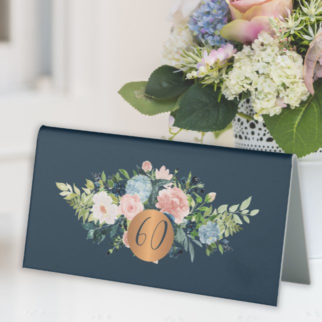 Plaque De Table Fête d'anniversaire d'âge jalon floral (Créateur téléchargé)
