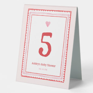 Plaque De Table Fête de la Saint-Valentin cœur rose et rouge