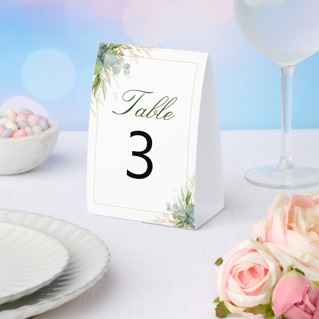 Plaque De Table Feuillage éthéré d'eucalyptus verdure numéro de ta (Insitu (mariage))