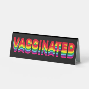 Plaque De Table Fierté vaccinée lgbt queer gay arc-en-ciel noir