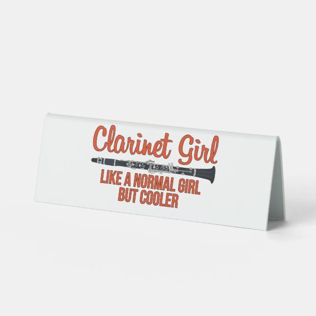 Plaque De Table Fille clarinette comme une fille normale mais plus (Recto)