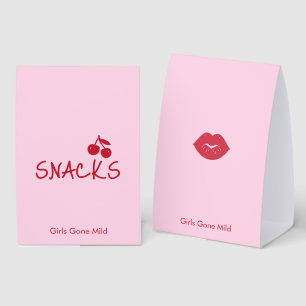 Plaque De Table Filles Devenues Douces Rose et Rouge Cerise Enterr