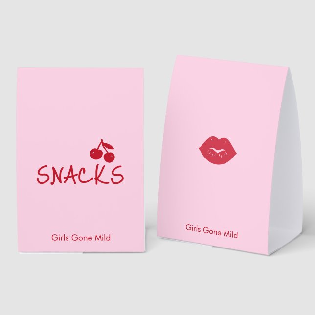 Plaque De Table Filles Devenues Douces Rose et Rouge Cerise Enterr (Recto/verso)
