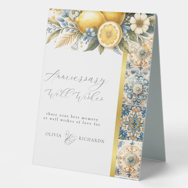 Plaque De Table Fleur carrelée méditerranéenne Italien Positano Le (Recto)