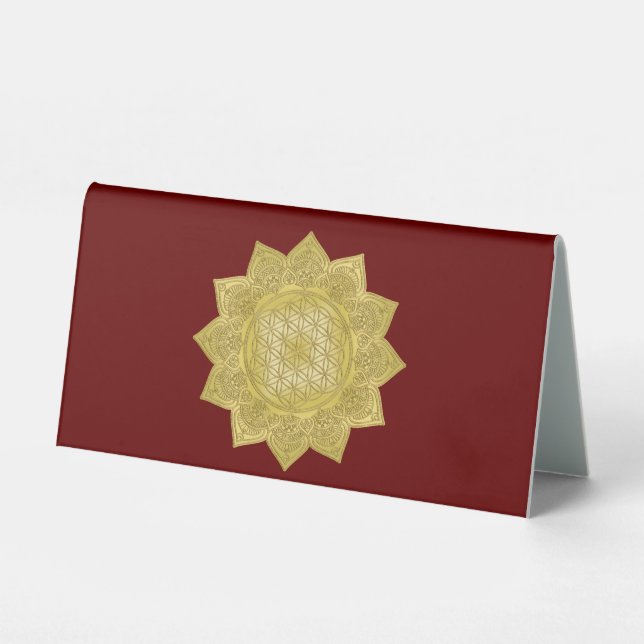 Plaque De Table Fleur de Vie - Mandala Indien 4 (Recto)