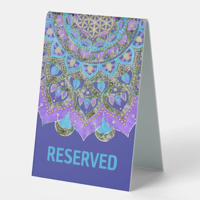 Plaque De Table Fleur de Vie - Mandala Style Inde 2 (Recto)