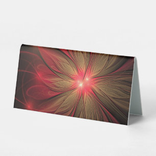 Plaque De Table Fleur fractale de fansy rouge