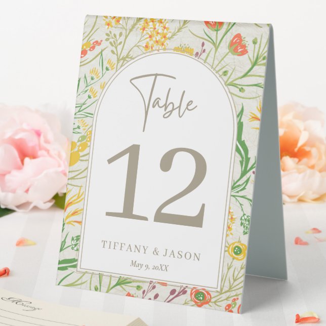 Plaque De Table Fleur sauvage Wild Meadow Mariage Numéro de table (In SItu (Mariage))