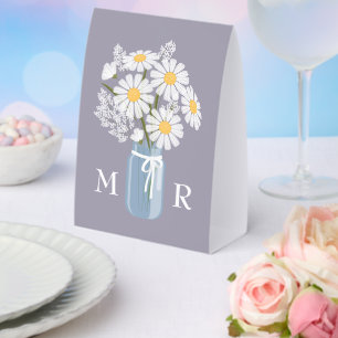 Plaque De Table Fleurs de mariage Lettres majuscules en bocal maso