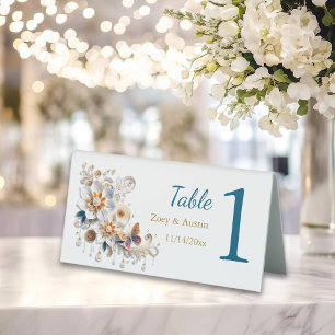 Plaque De Table Fleurs en quilling en papier Réception de mariage